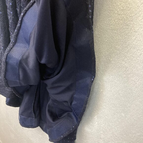 Vintage Y2K B. Smart Fit & Flare Lace Sequin Dress Womens 7 Navy Blue Cocktail - Picture 14 of 16